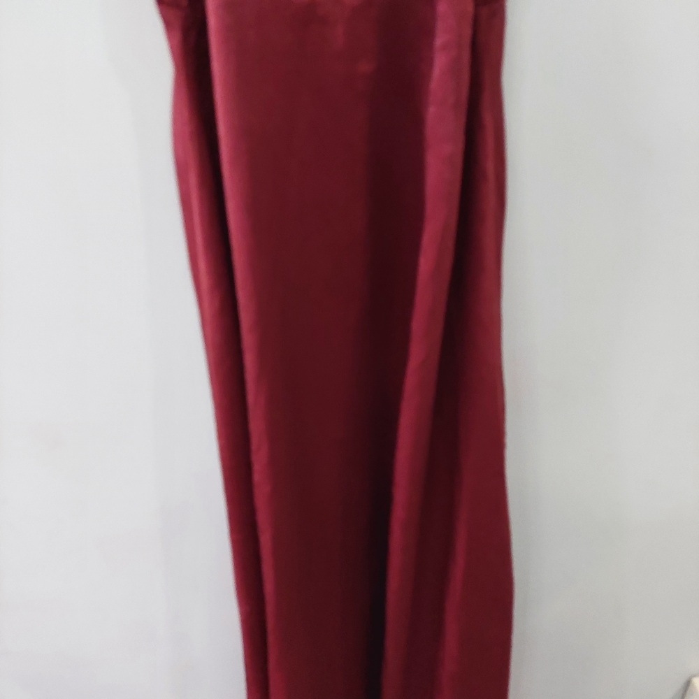 Lulus Formal Maxi Dress Small Red V-neck adjustable straps slit on front - Picture 4 of 14